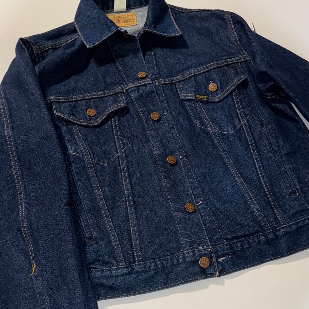Vintage 70s Roebucks Blue Denim Jacket DEAD‎ STOCK